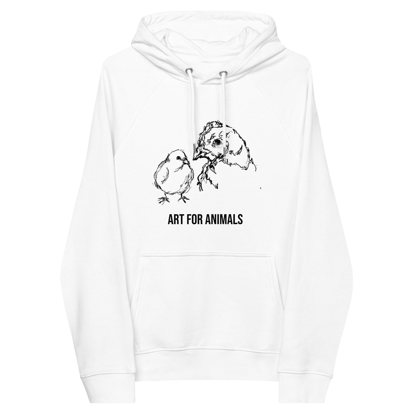 Unisex eco hoodie, chicks (with wording)