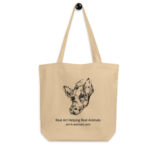 Eco Tote Bag, Sadie the Pig (with wording)